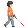 Person With White Cane Facing Right: Light Skin Tone Emoji 🧑🏻‍🦯‍➡️ image - Samsung style