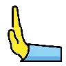 Leftwards Pushing Hand Emoji 🫷 image - OpenMoji style