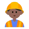 Man Construction Worker: Medium-Dark Skin Tone Emoji 👷🏾‍♂️ image - Tossface style