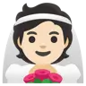 Person With Veil: Light Skin Tone Emoji 👰🏻 image - Google Noto Color style