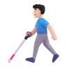 Man With White Cane: Light Skin Tone Emoji 👨🏻‍🦯 image - Microsoft 3D Fluent style