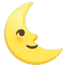 Emoji Last Quarter Moon with Face 🌜 image - Google Noto Color Animated style
