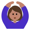 Woman Gesturing Ok: Medium Skin Tone Emoji 🙆🏽‍♀️ image - Tossface style