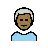 Man: Medium-Dark Skin Tone, White Hair