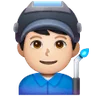 Man Factory Worker: Light Skin Tone Emoji 👨🏻‍🏭 image - Samsung style