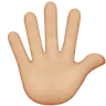 Hand With Fingers Splayed: Medium-Light Skin Tone Emoji 🖐🏼 image - Apple style