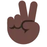 Victory Hand: Dark Skin Tone Emoji ✌🏿 image - Tossface style