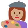 Woman Artist: Medium Skin Tone Emoji 👩🏽‍🎨 image - Twitter / X (Twemoji) style