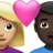 Couple With Heart: Woman, Man, Medium-Light Skin Tone, Dark Skin Tone