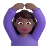 Woman Gesturing Ok: Medium-Dark Skin Tone Emoji 🙆🏾‍♀️ image - Microsoft 3D Fluent style