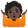 Person Shrugging: Dark Skin Tone Emoji 🤷🏿 image - Google Noto Color style