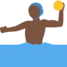 Man Playing Water Polo: Dark Skin Tone Emoji 🤽🏿‍♂️ image - Twitter / X (Twemoji) style