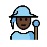 Mage: Dark Skin Tone Emoji 🧙🏿 image - OpenMoji style