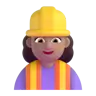 Woman Construction Worker: Medium Skin Tone Emoji 👷🏽‍♀️ image - Microsoft 3D Fluent style