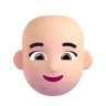 Woman: Light Skin Tone, Bald Emoji 👩🏻‍🦲 image - Microsoft 3D Fluent style
