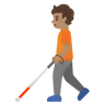 Person With White Cane: Medium Skin Tone Emoji 🧑🏽‍🦯 image - Google Noto Color style