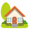Emoji Casa con giardino 🏡 image - Google Noto Color style
