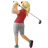 Woman Golfing: Medium-Light Skin Tone