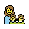Family: Woman, Girl, Girl Emoji 👩‍👧‍👧 image - OpenMoji style
