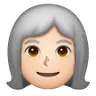 Woman: Light Skin Tone, White Hair Emoji 👩🏻‍🦳 image - Samsung style