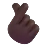 Hand With Index Finger And Thumb Crossed: Dark Skin Tone Emoji 🫰🏿 image - Microsoft 3D Fluent style