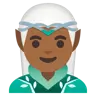 Man Elf: Medium-Dark Skin Tone Emoji 🧝🏾‍♂️ image - Google Noto Color style