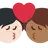 Kiss: Person, Person, Light Skin Tone, Medium-Dark Skin Tone