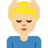 Man Getting Massage: Medium-Light Skin Tone Emoji 💆🏼‍♂️ image - Twitter / X (Twemoji) style