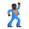 Man Dancing: Dark Skin Tone Emoji 🕺🏿 image - Microsoft 3D Fluent style