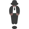 Person In Suit Levitating: Medium-Dark Skin Tone Emoji 🕴🏾 image - Tossface style