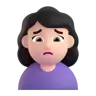 Woman Frowning: Light Skin Tone Emoji 🙍🏻‍♀️ image - Microsoft 3D Fluent style