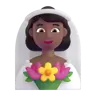 Woman With Veil: Medium-Dark Skin Tone Emoji 👰🏾‍♀️ image - Microsoft 3D Fluent style