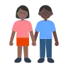 Woman And Man Holding Hands: Medium-Dark Skin Tone, Dark Skin Tone Emoji 👩🏾‍🤝‍👨🏿 image - Tossface style