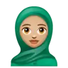 Woman With Headscarf: Medium-Light Skin Tone Emoji 🧕🏼 image - WhatsApp style