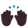 Raising Hands: Dark Skin Tone Emoji 🙌🏿 image - Microsoft 3D Fluent style