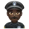 Police Officer: Dark Skin Tone Emoji 👮🏿 image - WhatsApp style