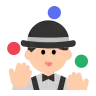 Person Juggling: Light Skin Tone Emoji 🤹🏻 image - Tossface style