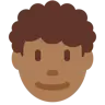 Man: Medium-Dark Skin Tone, Curly Hair Emoji 👨🏾‍🦱 image - Twitter / X (Twemoji) style