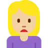 Woman Frowning: Medium-Light Skin Tone Emoji 🙍🏼‍♀️ image - Twitter / X (Twemoji) style