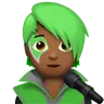 Singer: Medium-Dark Skin Tone Emoji 🧑🏾‍🎤 image - Apple style
