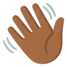Waving Hand: Medium-Dark Skin Tone Emoji 👋🏾 image - Google Noto Color style