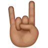 Sign Of The Horns: Medium Skin Tone Emoji 🤘🏽 image - WhatsApp style