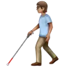 Person With White Cane: Medium Skin Tone Emoji 🧑🏽‍🦯 image - WhatsApp style