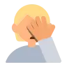 Person Facepalming: Medium-Light Skin Tone Emoji 🤦🏼 image - Tossface style