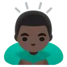 Man Bowing: Dark Skin Tone Emoji 🙇🏿‍♂️ image - Google Noto Color style