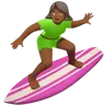 Woman Surfing: Medium-Dark Skin Tone Emoji 🏄🏾‍♀️ image - Apple style