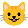 ใบหน้าของแมวยิ้มพร้อมกับอ้าปากค้าง Emoji 😺 image - Google Noto Color style