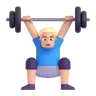 Man Lifting Weights: Medium-Light Skin Tone Emoji 🏋🏼‍♂️ image - Microsoft 3D Fluent style