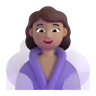 Woman In Steamy Room: Medium Skin Tone Emoji 🧖🏽‍♀️ image - Microsoft 3D Fluent style
