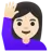 Woman Raising Hand: Light Skin Tone
